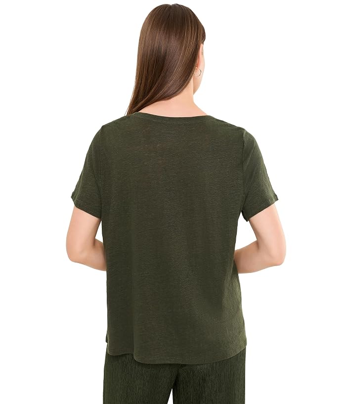 Eileen Fisher Organic Linen Jersey Crew Neck Short Sleeve Tee - Image 4