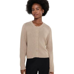 Eileen Fisher Peruvian Organic Cotton Cord Crew Neck Cardigan