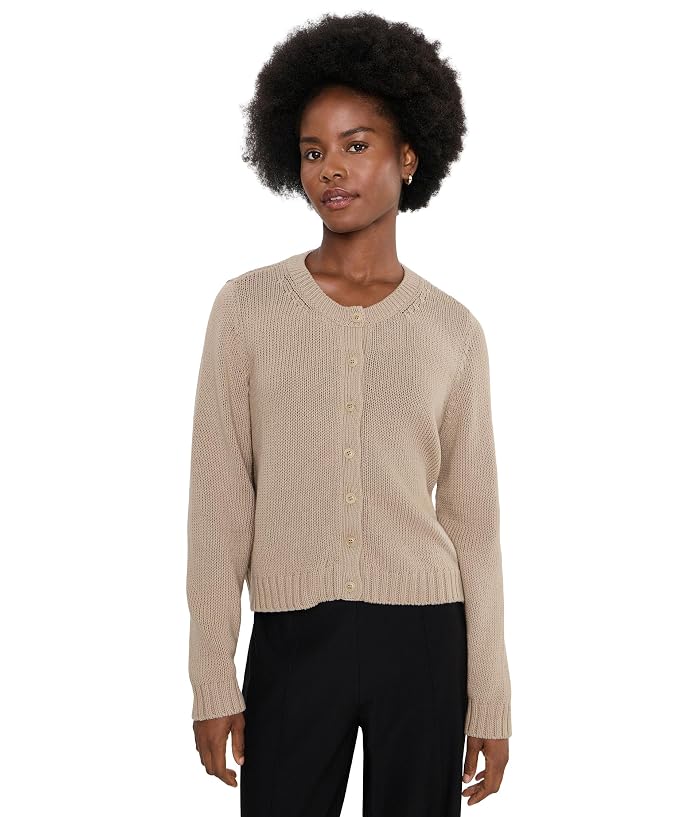 Eileen Fisher Peruvian Organic Cotton Cord Crew Neck Cardigan