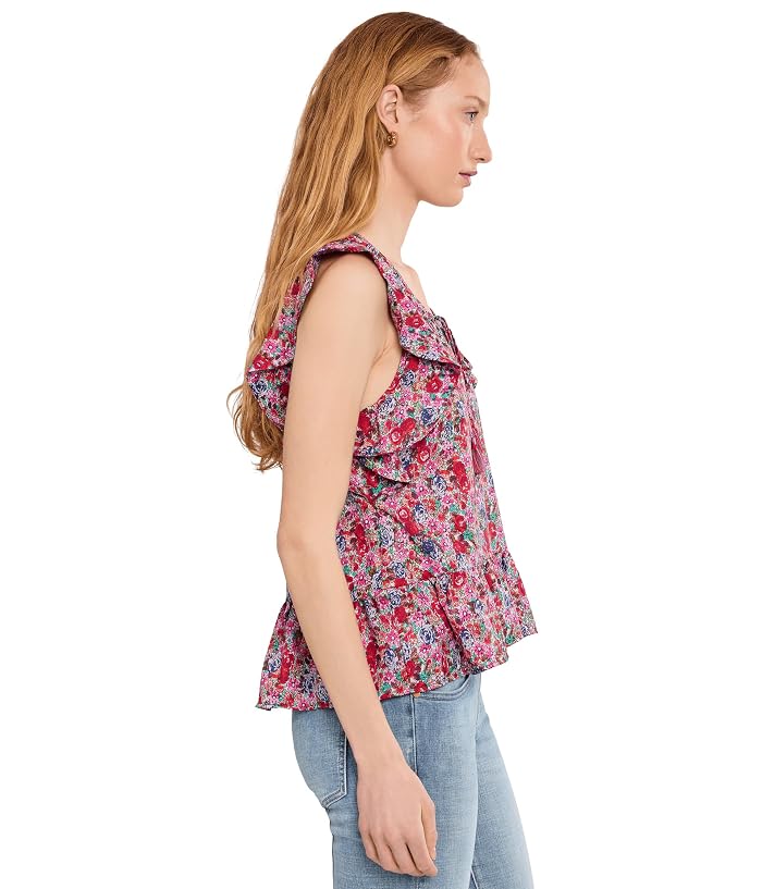 Liverpool Los Angeles Petite Flutter Sleeve Peplum Woven Top with Ties - Image 3
