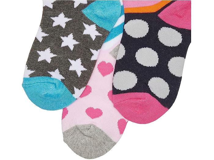 Jefferies Socks Little Girls' Dots/Hearts/Stripes Fashion Crew Socks 6 Pairs Pack - Image 3