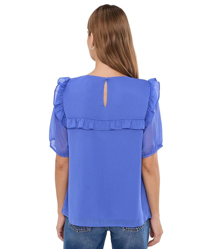 CeCe Elbow Sleeve Blouse with Ruffle Yoke - Image 4