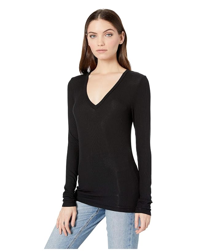 Splendid Valley 2x1 Rib Long Sleeve V-Neck - Image 2