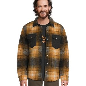 L.L.Bean Signature Mixed Media Fleece Jacket Plaid