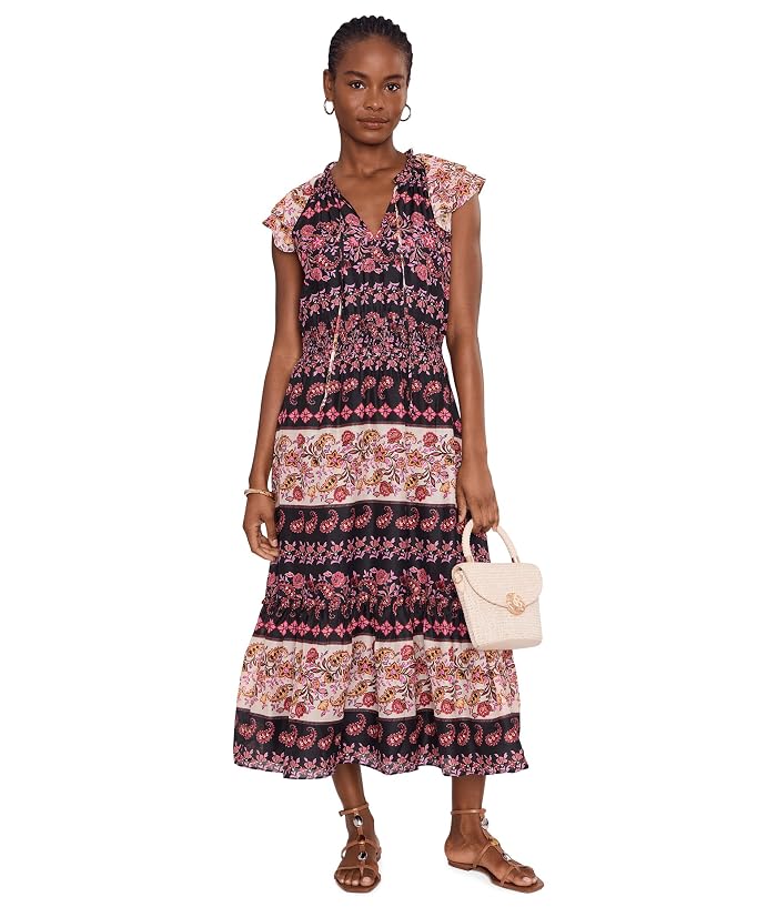 CeCe Double Flutter Sleeve Paisley Midi Dress - Image 2