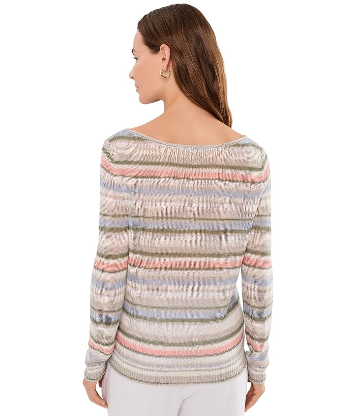 Tommy Bahama Cedar Linen Multi Stripe Bateau Neck Sweater - Image 4