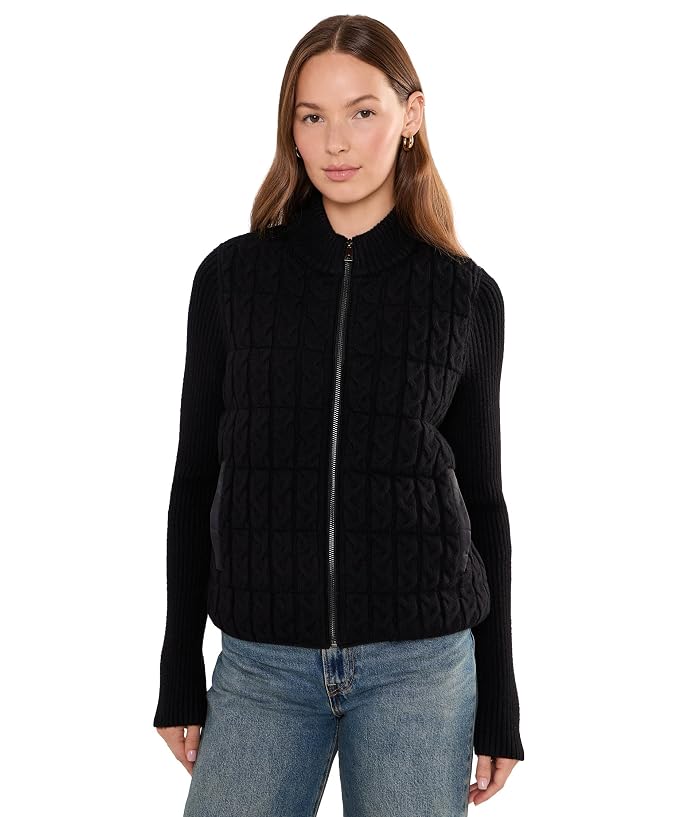 Liverpool Los Angeles Long Sleeve Zip Front Quilted Sweater Jacket