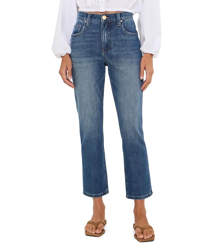 KUT from the Kloth Petite Blair High-Rise Fab AB New Straight Leg 5 Pockets in Razor