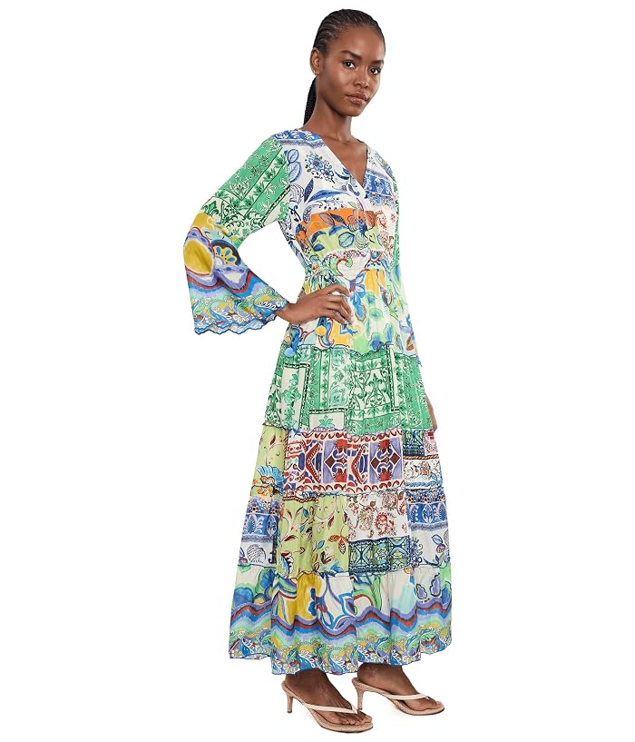 Johnny Was Dibble Tiered Dress - Armeria Patchwork - Image 2