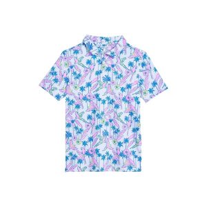 Chubbies Kids The Flock Party White Performance Polo (Big Kid)