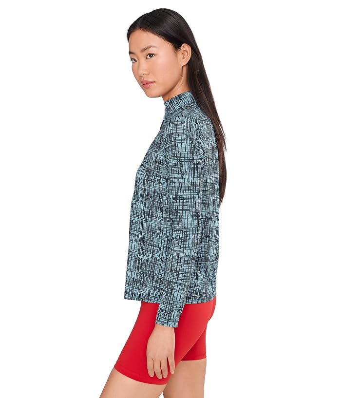 Jamie Sadock Sunsense Grid Print Long Sleeve Quarter Zip - Image 3