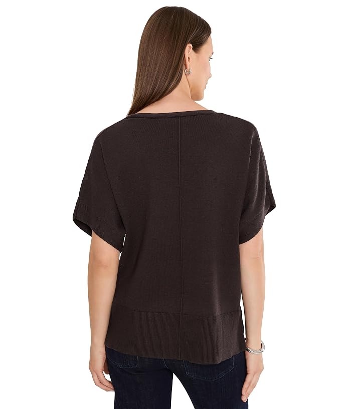 Liverpool Los Angeles Short Sleeve V-Neck Dolman Popover Sweater w/ Step Hem - Image 4