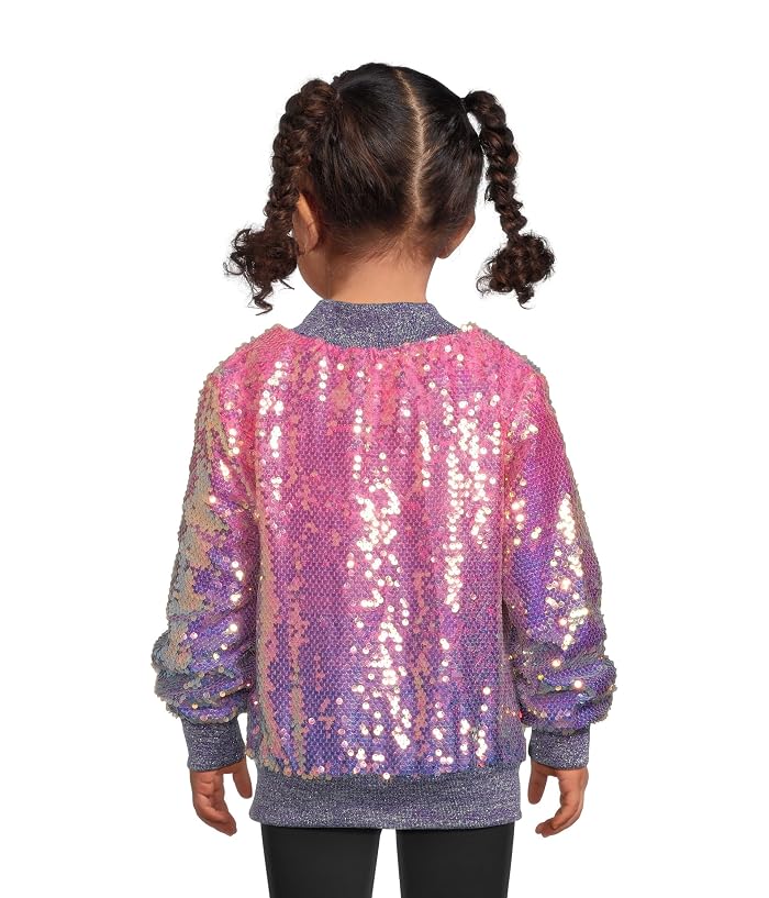 Lola and The Boys Lavender Haze Sequin Bomber (Toddler/Little Kid/Big Kid) - Image 2