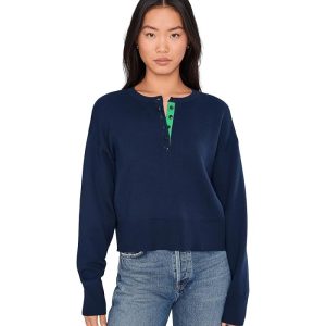 525 america Genevieve Solid Drop Shoulder Henley