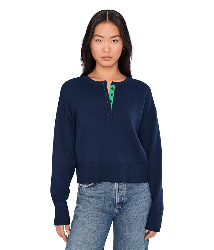 525 america Genevieve Solid Drop Shoulder Henley