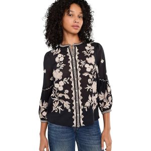 Johnny Was Scallop Sleeve Blouse