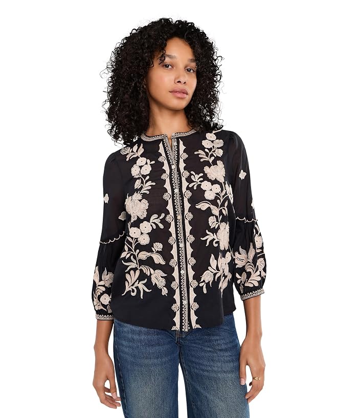 Johnny Was Scallop Sleeve Blouse