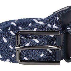 Johnston & Murphy Leather Woven Belt
