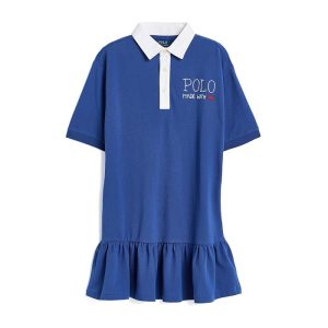 Polo Ralph Lauren Kids Logo Cotton Mesh Rugby Dress (Big Kid)