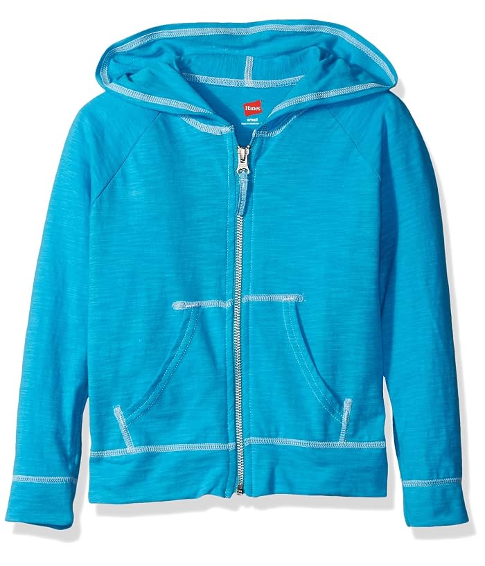 Hanes Little Girls' Slub Jersey Full Zip Jacket
