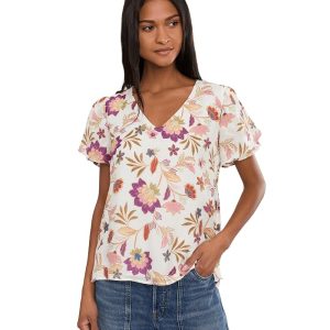 Vince Camuto Crew Neck With Ruffle Seam