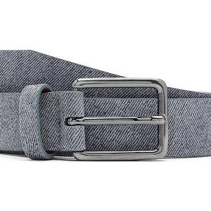 Johnston & Murphy Fine Stripe Diagonal Leather Belt