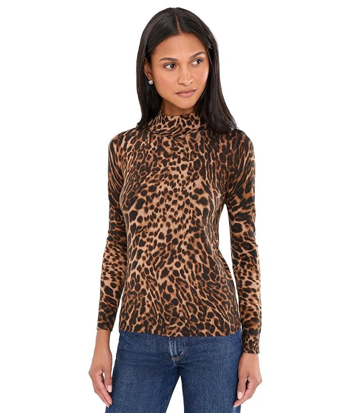 Lauren Ralph Lauren Ocelot-Print Mock Neck Sweater