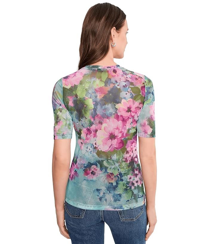 Johnny Was Elbow Sleeve Mesh Top- Magnolia Meadows - Image 4