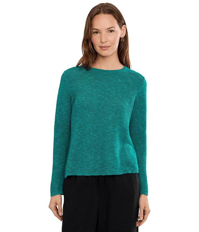 Eileen Fisher Organic Linen Cotton Slub Crew Neck Pullover