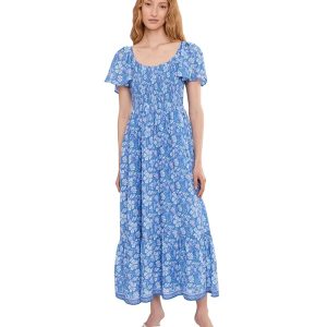 Vineyard Vines Flutter Sleeve Maxi Dress