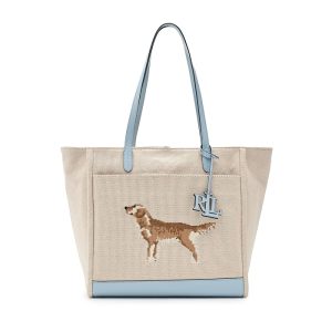 Lauren Ralph Lauren Dog-Embroidered Large Cameryn Tote Bag