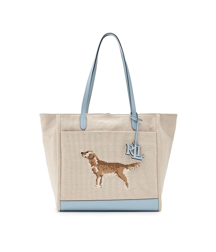 Lauren Ralph Lauren Dog-Embroidered Large Cameryn Tote Bag