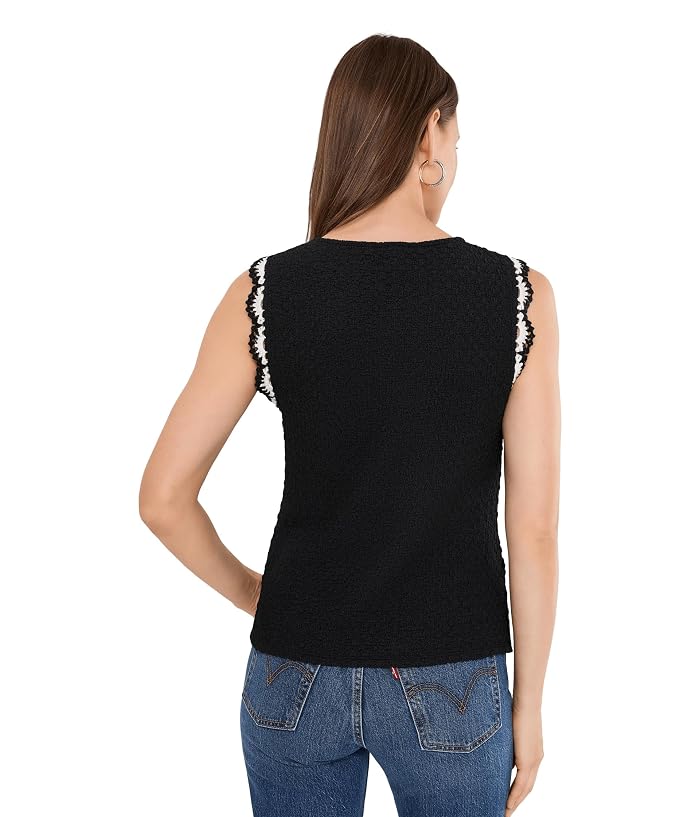 Vince Camuto Crew Neck Tank with Scallops - Image 4