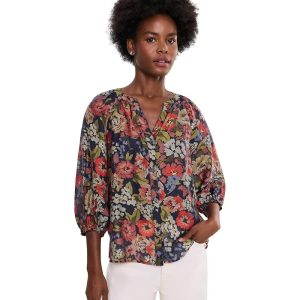 Vince Camuto Raglan Sleeve Button-Down Blouse