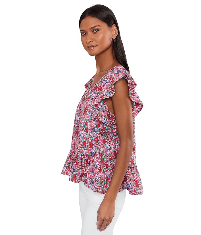 Liverpool Los Angeles Flutter Sleeve Peplum Woven Top with Ties - Image 3