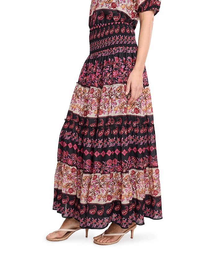 CeCe Tiered Smocked Waist Midi Skirt - Image 3