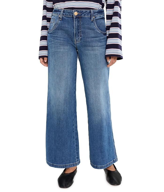 KUT from the Kloth Petite Jeans High-Rise Wide Leg Dip Scoop Pockets in Incandscent
