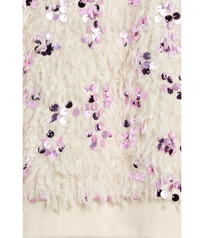 Hatley Kids Pink Sequins on Cream Feathers Pullover (Toddler/Little Kid/Big Kid) - Image 3
