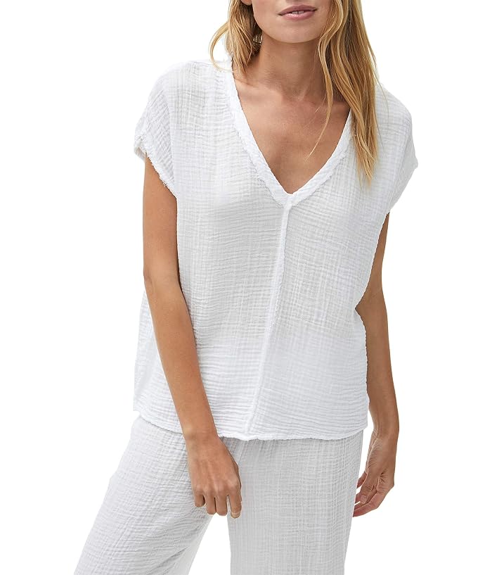Michael Stars Draya Double Gauze V-Neck Tee