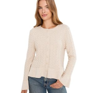 NIC+ZOE Petite Frill Textured Cardigan