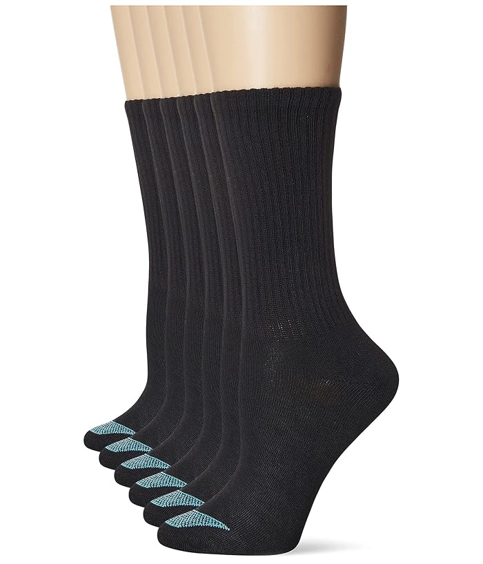 Hanes 6-Pack Women's Lightweight Breathable Wicking Cool Comfort Crew Socks