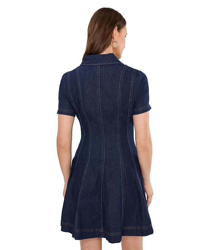 Avec Les Filles Denim Short Sleeve Mini Shirtdress - Image 4