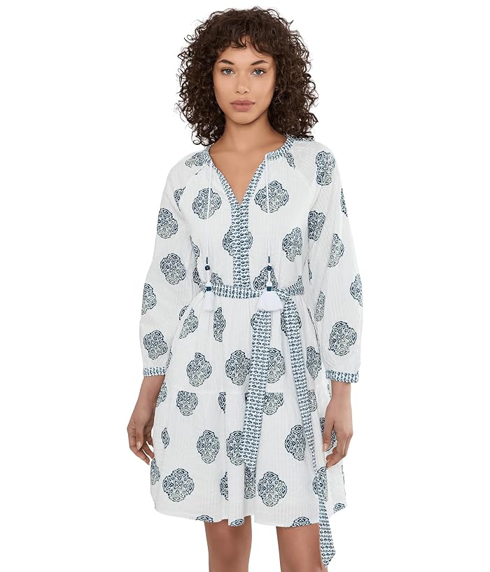 Tommy Bahama Mosaic Shores Long Sleeve Short Dress