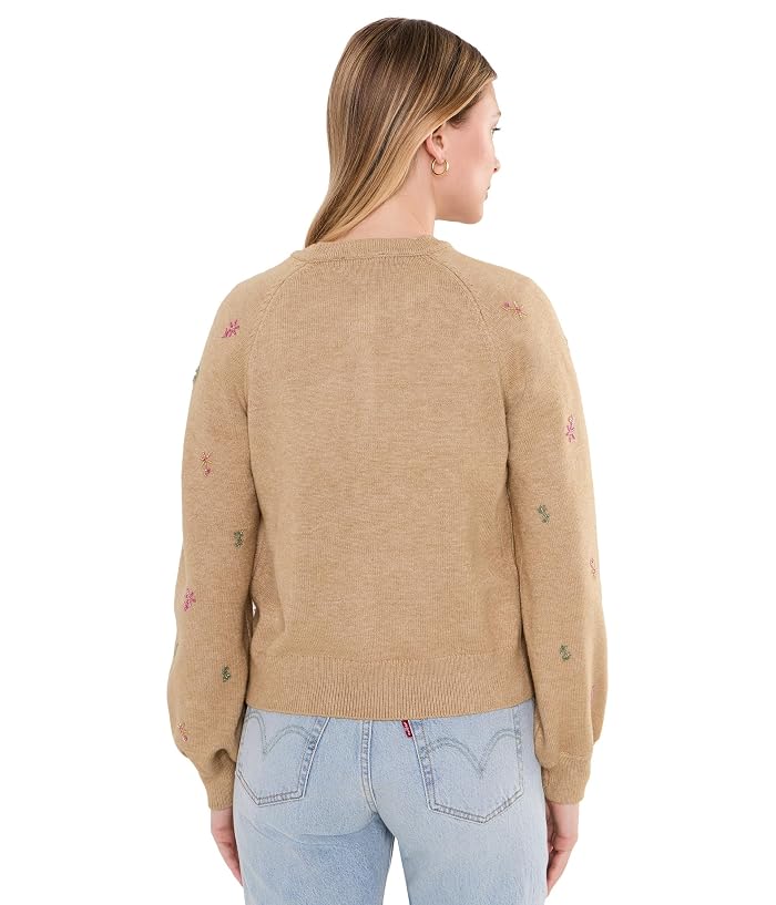 CeCe Beaded Embroidered Cardigan with Self Covered Buttons - Image 4