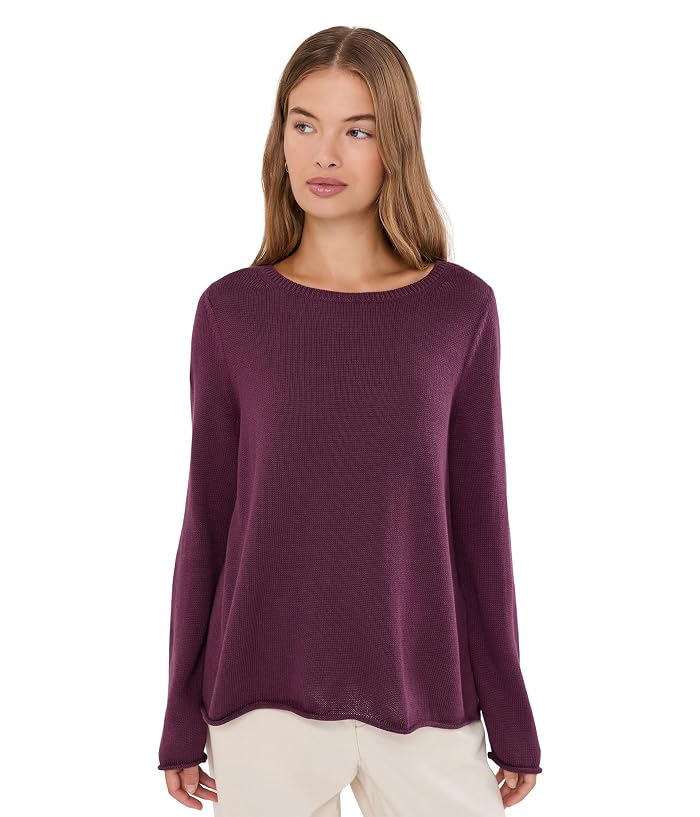 Eileen Fisher Peruvian Cotton Blend Bateau Neck Sweater