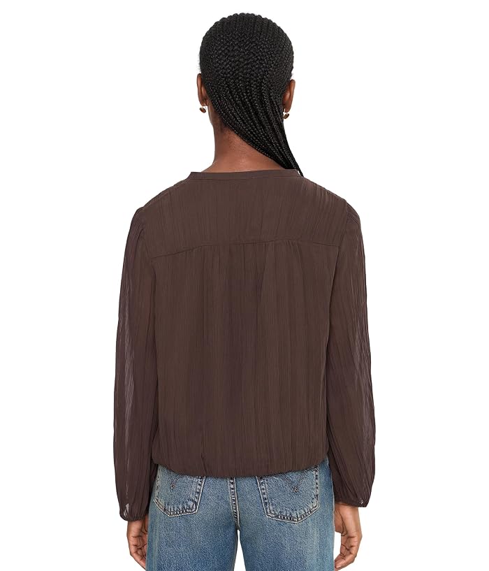 Vince Camuto Long Sleeve Bubble Hem with Split-Neck and Two Ties - Image 4