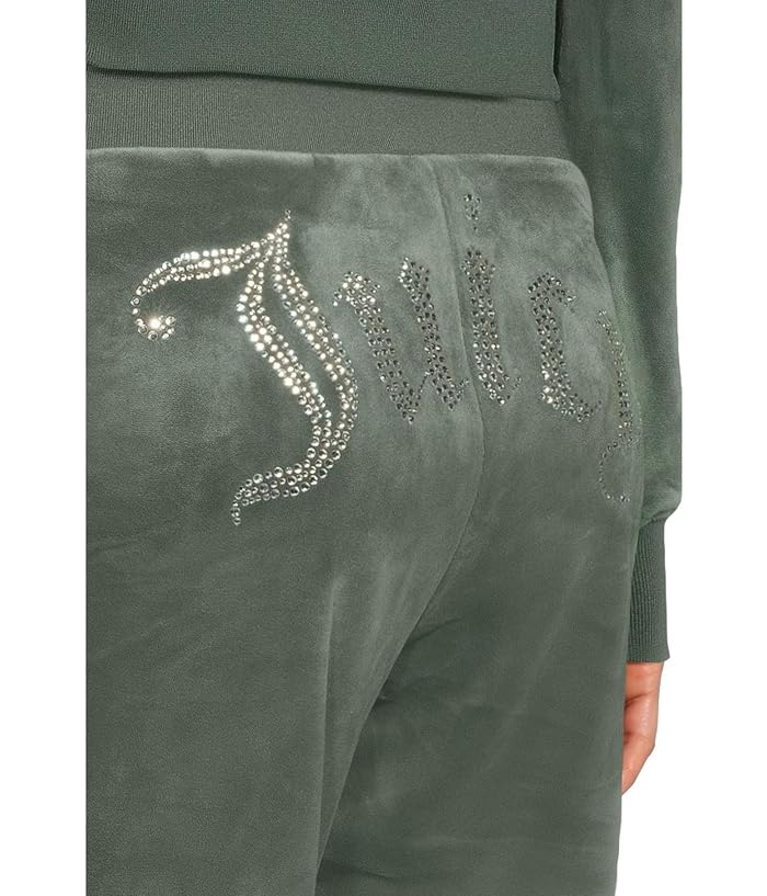 Juicy Couture Solid Rib Waist Velour Pants With Drawcord - Image 4