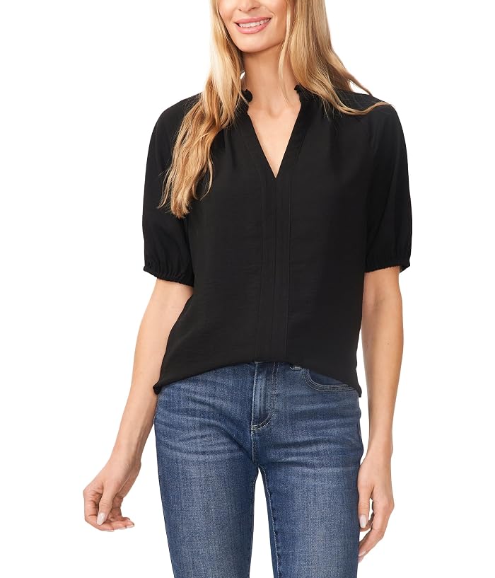 CeCe Ruffle Neck Raglan Split Seam Blouse - Image 4