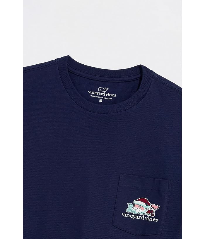 Vineyard Vines Santa Whale List Long Sleeve Pocket Tee - Image 3