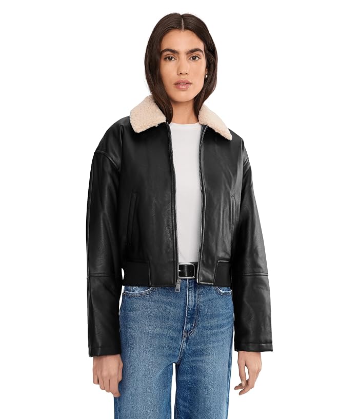Levi's® Faux Leather Bomber With Sherpa Collar